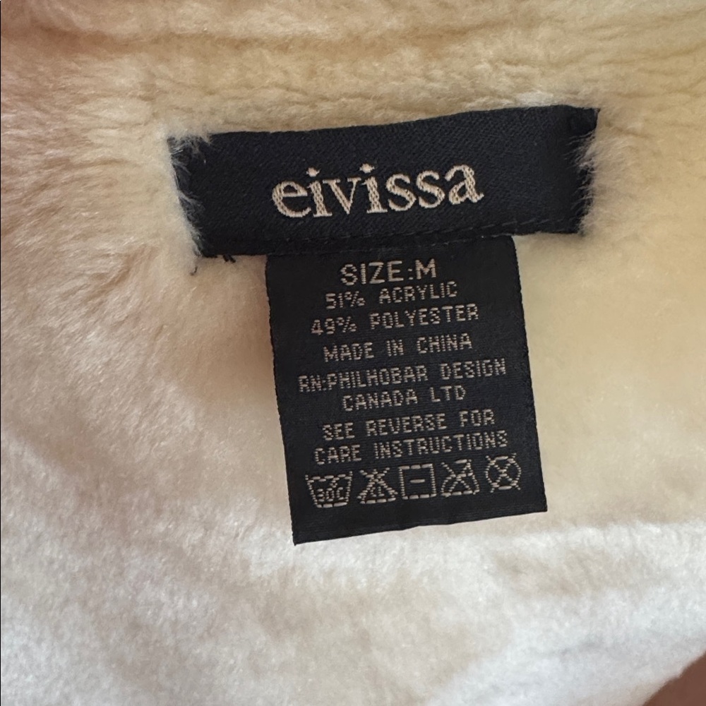 eivissa Cream Faux Fur Suede Painted Graphic Coat Jacket Tattoo design - Picture 8 of 10